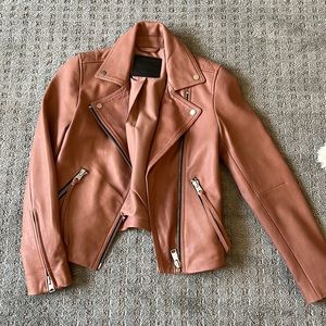 All Saints Dalby Leather Slim Fit Jacket